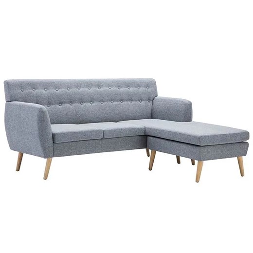 Tapicerowana pikowana sofa Kova 2L - jasny szary ze sklepu Edinos.pl w kategorii Narożniki - zdjęcie 172422065