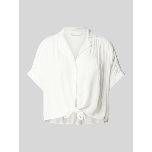 Bluzka koszulowa krótka z fakturowanym wzorem model ‘PAULA’ ze sklepu Peek&Cloppenburg  w kategorii Koszule damskie - zdjęcie 172422167