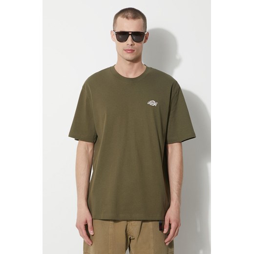 Dickies t-shirt bawełniany kolor zielony z aplikacją ze sklepu PRM w kategorii T-shirty męskie - zdjęcie 172422946