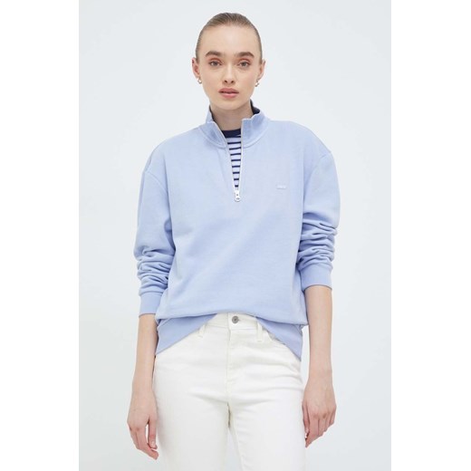 Levi's bluza damska kolor niebieski gładka ze sklepu PRM w kategorii Bluzy damskie - zdjęcie 172422956