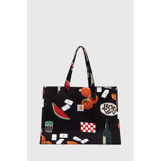 Carhartt WIP torebka Canvas Graphic Beach Bag kolor czarny I033104.23JXX ze sklepu PRM w kategorii Torby Shopper bag - zdjęcie 172423218