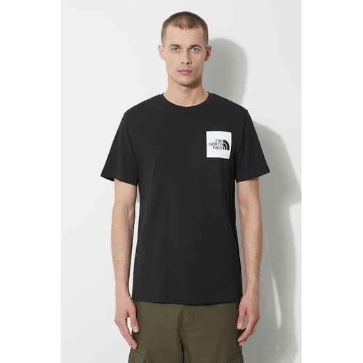 The North Face t-shirt bawełniany M S/S Fine Tee męski kolor czarny z nadrukiem NF0A87NDJK31 ze sklepu PRM w kategorii T-shirty męskie - zdjęcie 172423246