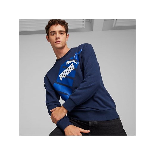 Bluza męska Puma z elastanu niebieska sportowa 