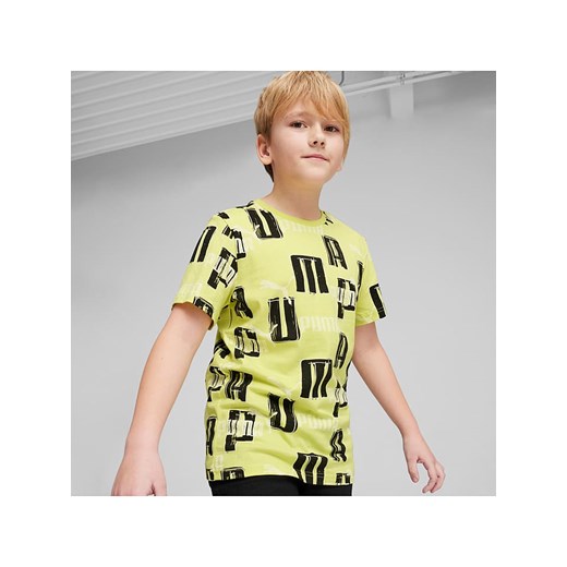 Puma Koszulka &quot;ESS+&quot; w kolorze żółto-czarnym ze sklepu Limango Polska w kategorii T-shirty chłopięce - zdjęcie 172424108
