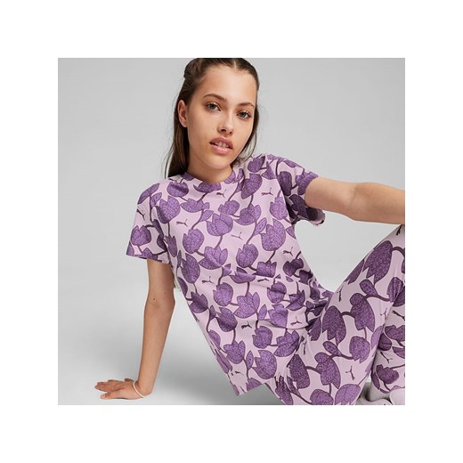 Puma Koszulka &quot;ESS+ Blossom&quot; w kolorze fioletowo-jasnoróżowym ze sklepu Limango Polska w kategorii Bluzki dziewczęce - zdjęcie 172424128