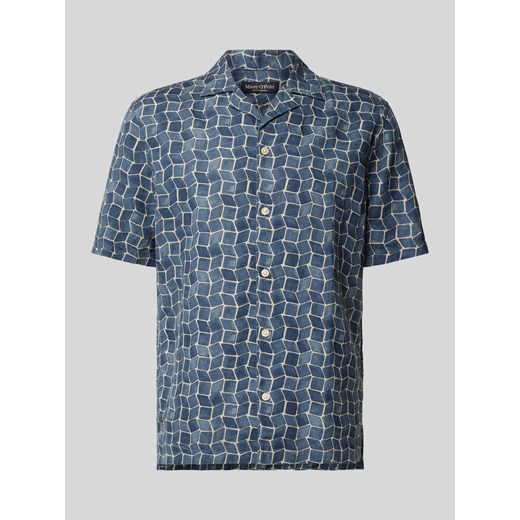 Koszula lniana o kroju regular fit z nadrukiem na całej powierzchni ze sklepu Peek&Cloppenburg  w kategorii Koszule męskie - zdjęcie 172425379