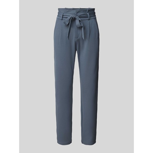 Spodnie materiałowe o kroju tapered fit z wiązanym paskiem model ‘EVA’ ze sklepu Peek&Cloppenburg  w kategorii Spodnie damskie - zdjęcie 172425685