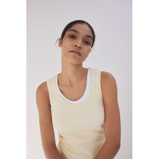 H & M - Koszulka w prążki - Biały ze sklepu H&M w kategorii Bluzki damskie - zdjęcie 172425885