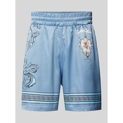 Szorty z kroju regular fit z nadrukiem z motywem i logo ze sklepu Peek&Cloppenburg  w kategorii Spodenki męskie - zdjęcie 172426715