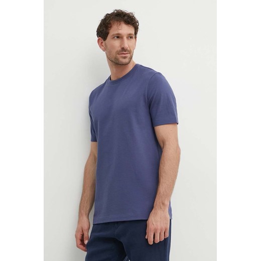 BOSS t-shirt męski kolor niebieski gładki ze sklepu ANSWEAR.com w kategorii T-shirty męskie - zdjęcie 172427209