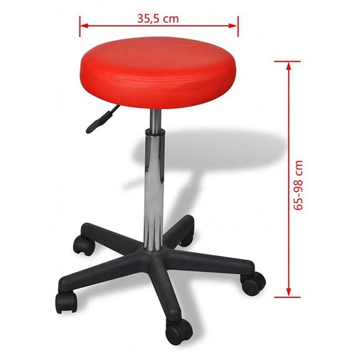 Czerwony okrągły tapicerowany taboret mobilny - Albin Elior One Size Edinos.pl