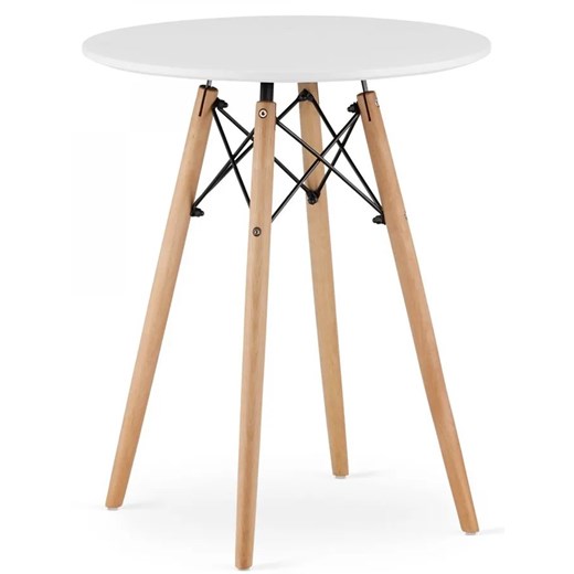 Biały okrągły stół w stylu skandynawskim - Emodi 3X ze sklepu Edinos.pl w kategorii Stoły - zdjęcie 172427558