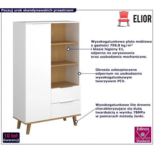 Duży półotwarty regał skandynawski - Norveso 9X Elior One Size Edinos.pl