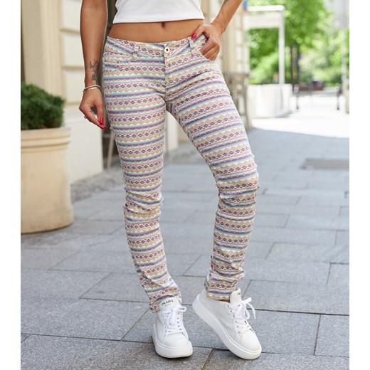 Kolorowe wzorzyste spodnie Lakeside ze sklepu gemre w kategorii Spodnie damskie - zdjęcie 172428585