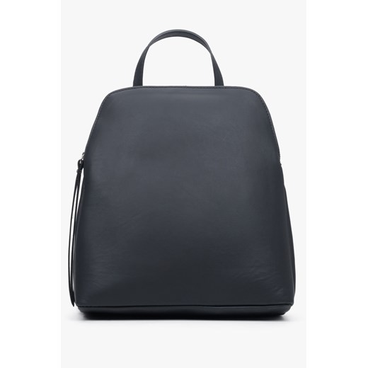 Estro: Czarny plecak damski z włoskiej skóry naturalnej Premium ze sklepu Estro w kategorii Plecaki - zdjęcie 172428635