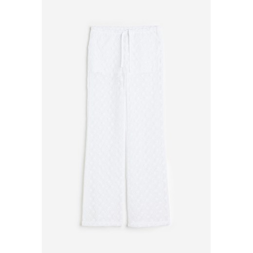 H & M - Dzianinowe spodnie bez zapięcia - Biały H & M M H&M