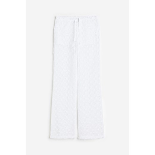 H & M - Dzianinowe spodnie bez zapięcia - Biały ze sklepu H&M w kategorii Spodnie damskie - zdjęcie 172428715