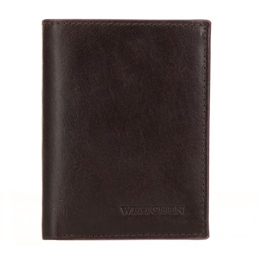 Męski portfel skórzany z brązową lamówką mały ze sklepu WITTCHEN w kategorii Portfele męskie - zdjęcie 172429046