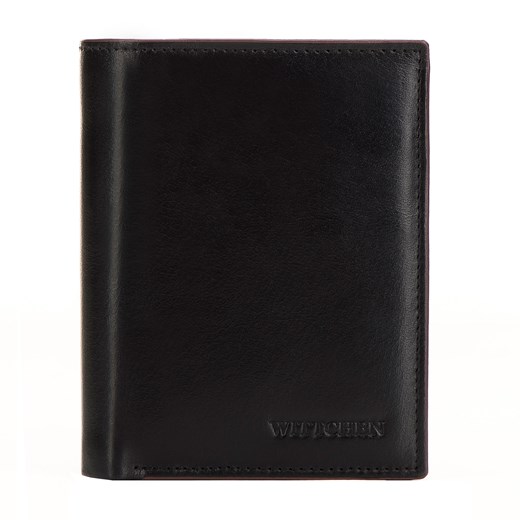 Męski portfel skórzany z brązową lamówką średni pionowy ze sklepu WITTCHEN w kategorii Portfele męskie - zdjęcie 172429047
