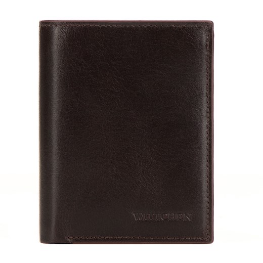 Męski portfel skórzany z brązową lamówką średni pionowy ze sklepu WITTCHEN w kategorii Portfele męskie - zdjęcie 172429048