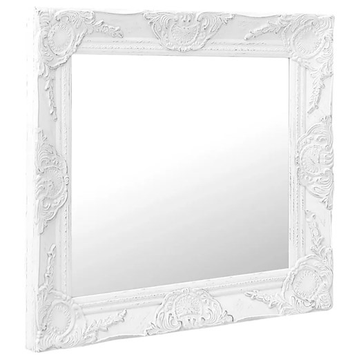 Białe kwadratowe lustro w rustykalnej ramie - Gloros 5X ze sklepu Edinos.pl w kategorii Lustra - zdjęcie 172429415