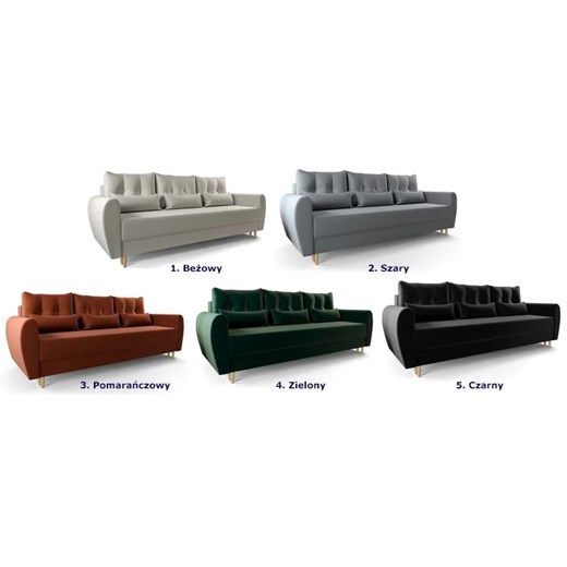 Popielata sofa rozkładana - Castello 3X Elior One Size Edinos.pl