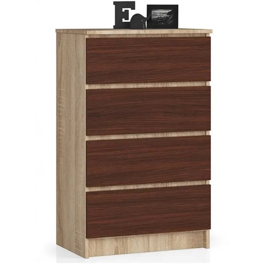 Komoda do salonu z szufladami dąb sonoma + wenge - Ranti 3X Elior One Size Edinos.pl