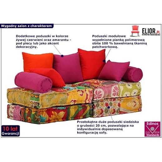 Modułowa sofa patchwork Demri 2D Elior One Size Edinos.pl