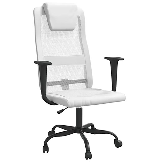 Białe krzesło biurowe ergonomiczne z ekoskóry - Elgo 4X ze sklepu Edinos.pl w kategorii Krzesła biurowe - zdjęcie 172430067