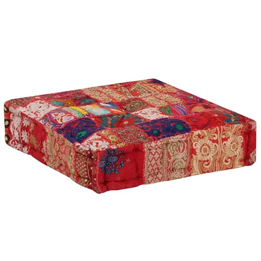 Kwadratowa pufa patchwork - Reo 2X ze sklepu Edinos.pl w kategorii Pufy i siedziska - zdjęcie 172430259