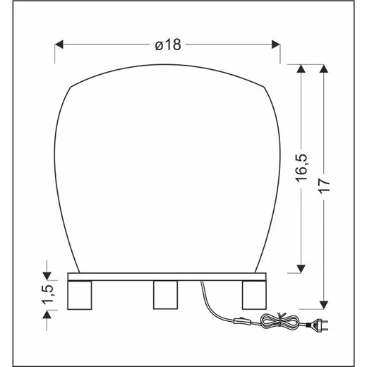 Szklana okrągła lampa stołowa - V045-Idako Lumes One Size Edinos.pl