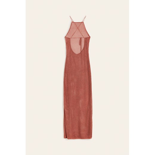 H & M - Plażowa sukienka z ażurowej dzianiny - Czerwony ze sklepu H&M w kategorii Odzież plażowa - zdjęcie 172430485