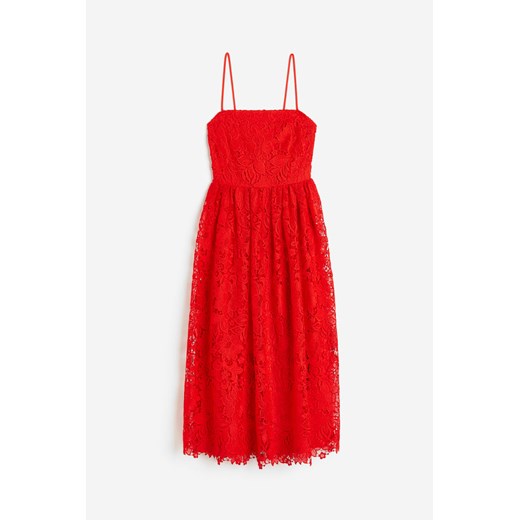 H & M - Koronkowa sukienka bandeau - Czerwony H & M 36 H&M