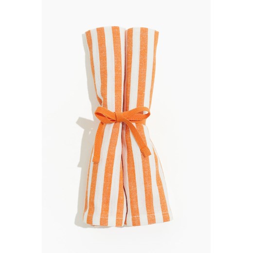 H & M - Tekstylna serwetka 2-pak - Pomarańczowy ze sklepu H&M w kategorii Tekstylia kuchenne - zdjęcie 172430608