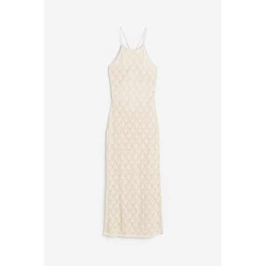 H & M - Plażowa sukienka o wyglądzie szydełkowej robótki - Beżowy H & M M H&M