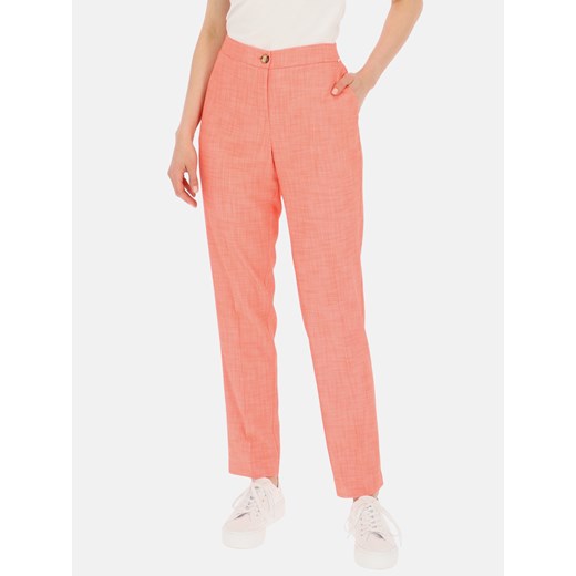 Różowe spodnie damskie w kant Potis & Verso Dorian ze sklepu Eye For Fashion w kategorii Spodnie damskie - zdjęcie 172431276