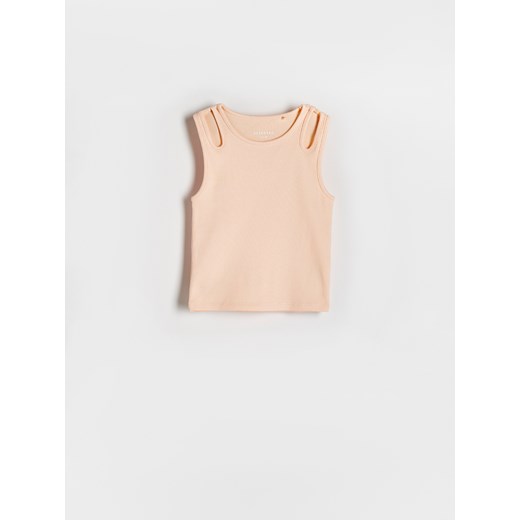 Reserved - Top z wycięciami - jasnopomarańczowy ze sklepu Reserved w kategorii Bluzki dziewczęce - zdjęcie 172432098