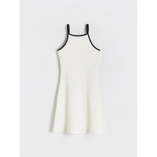 Reserved - Sukienka mini w prążek - złamana biel Reserved S okazyjna cena Reserved