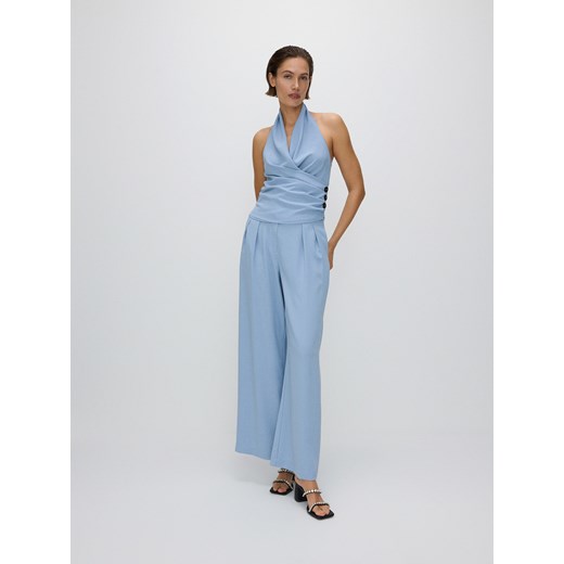 Bluzka damska niebieska Reserved w serek 