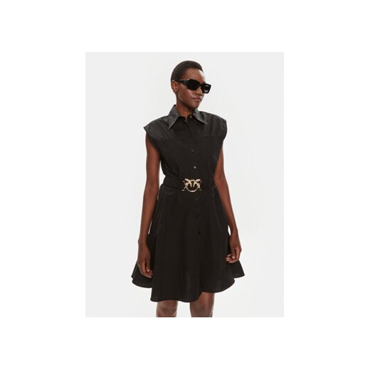 Pinko Sukienka koszulowa Anaceta 103111 A1P4 Czarny Regular Fit ze sklepu MODIVO w kategorii Sukienki - zdjęcie 172434085