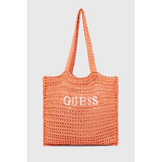 Guess torba plażowa kolor pomarańczowy E4GZ09 WG4X0 ze sklepu ANSWEAR.com w kategorii Torby letnie - zdjęcie 172435215