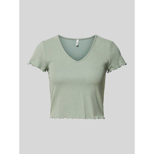T-shirt krótki z falistym dołem model ‘KIKA’ ze sklepu Peek&Cloppenburg  w kategorii Bluzki damskie - zdjęcie 172435316