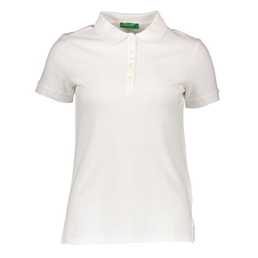 Benetton Koszulka polo w kolorze białym ze sklepu Limango Polska w kategorii Bluzki damskie - zdjęcie 172436435