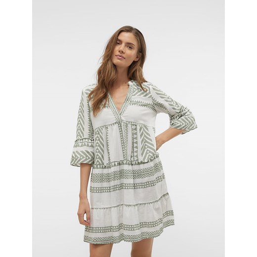Vero Moda Sukienka w kolorze biało-zielonym ze sklepu Limango Polska w kategorii Sukienki - zdjęcie 172436605