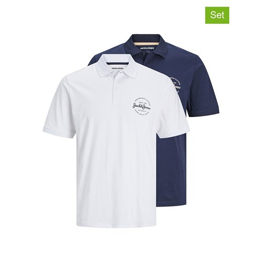 Jack &amp; Jones Koszulki polo (2 szt.) w kolorze granatowo-białym ze sklepu Limango Polska w kategorii T-shirty męskie - zdjęcie 172436708