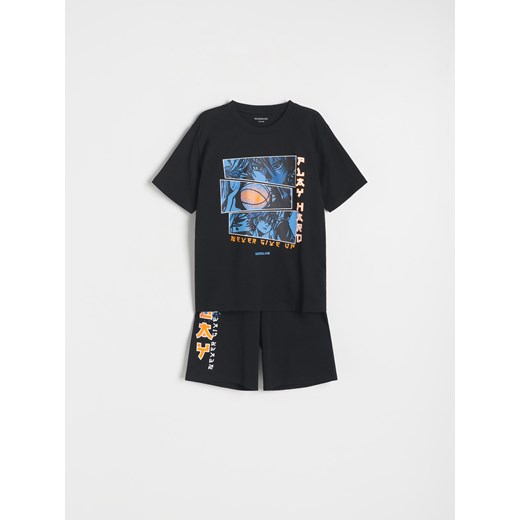 Reserved - Dwuczęściowa piżama z nadrukiem - czarny ze sklepu Reserved w kategorii Piżamy dziecięce - zdjęcie 172438078