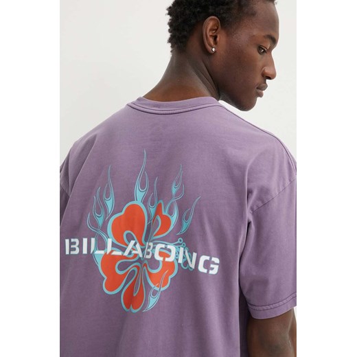 Billabong t-shirt bawełniany Paradise męski kolor fioletowy z nadrukiem ABYZT02309 ze sklepu ANSWEAR.com w kategorii T-shirty męskie - zdjęcie 172439028