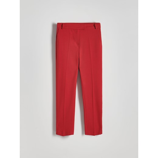Reserved - Spodnie cygaretki w kant - czerwony Reserved M Reserved