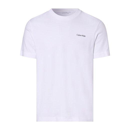 Calvin Klein T-shirt męski Mężczyźni Bawełna biały jednolity ze sklepu vangraaf w kategorii T-shirty męskie - zdjęcie 172440555