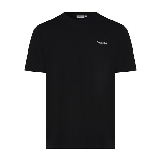 Calvin Klein T-shirt męski Mężczyźni Bawełna czarny jednolity ze sklepu vangraaf w kategorii T-shirty męskie - zdjęcie 172440556